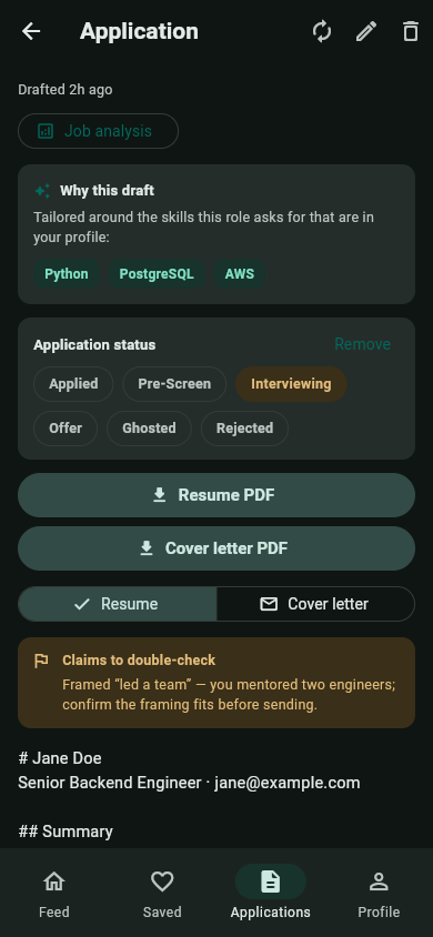 Tailored application
