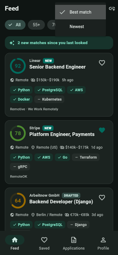 Sort options